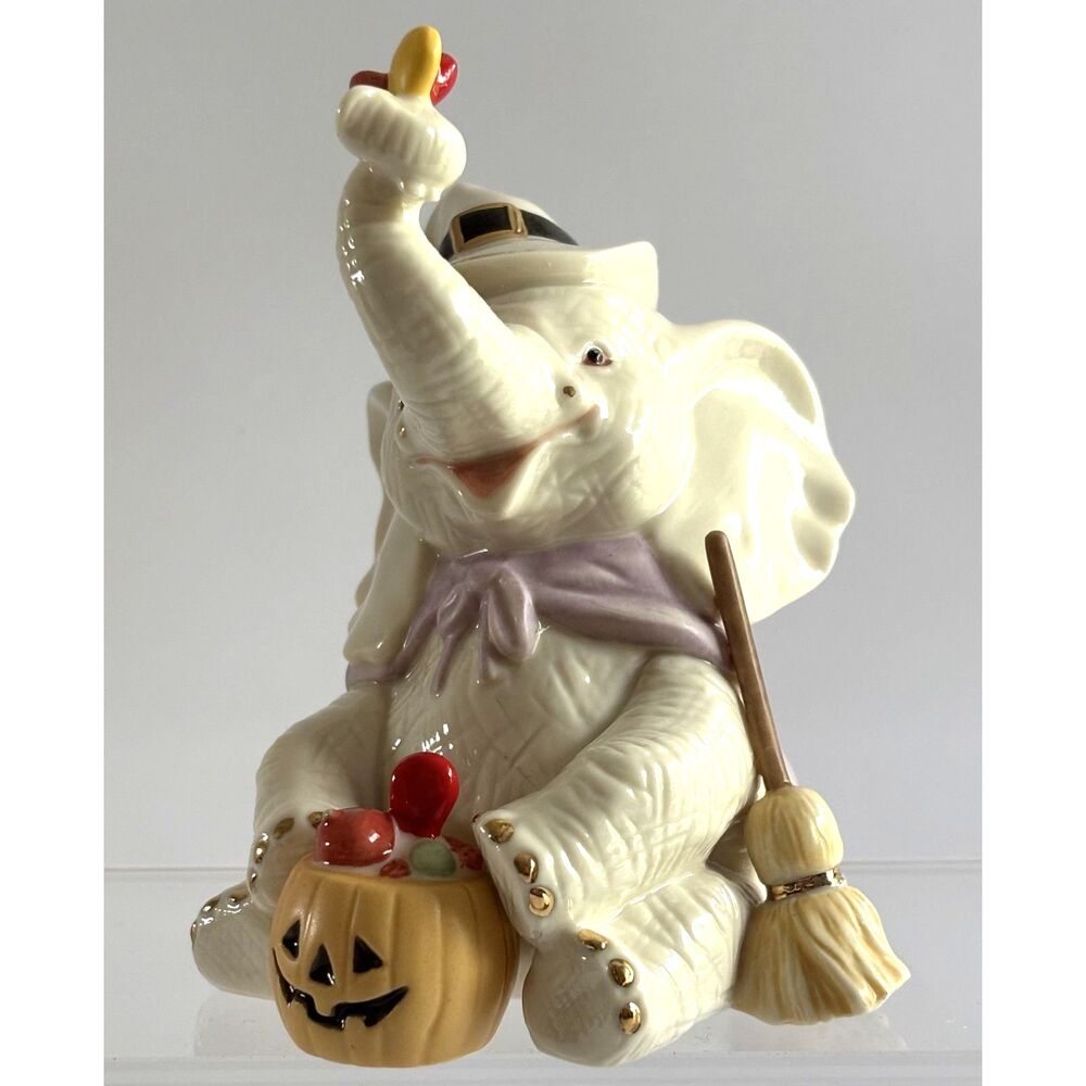 Lenox Halloween Figurine Trunk & Treats Holiday Elephants Collection Ivory China